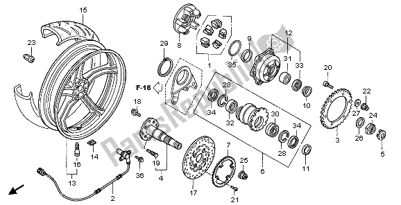 Tutte le parti per il Ruota Posteriore del Honda VFR 800A 2007