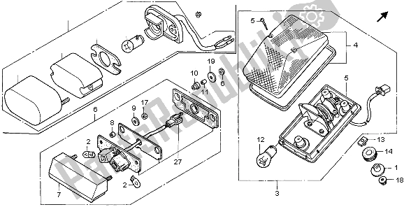 Todas las partes para Luz De La Cola de Honda XR 400R 1998