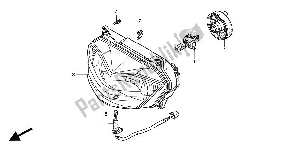 Alle onderdelen voor de Koplamp (uk) van de Honda XL 650V Transalp 2000