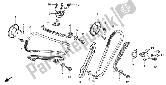 Todas las partes para Cadena De Levas Y Tensor de Honda VT 125C 2003