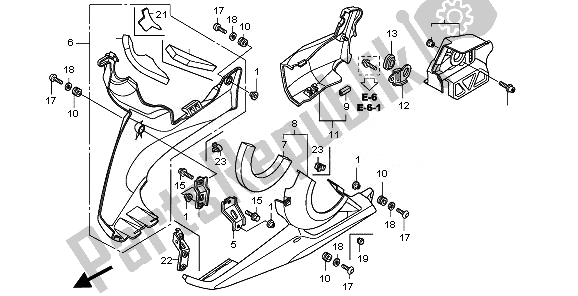All parts for the Lower Cowl of the Honda VFR 1200 FD 2011