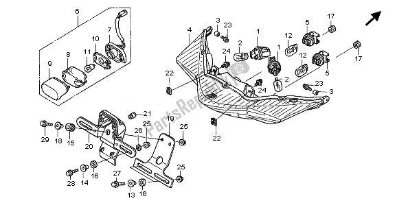 Tutte le parti per il Luce Di Combinazione Posteriore del Honda VFR 800 2010