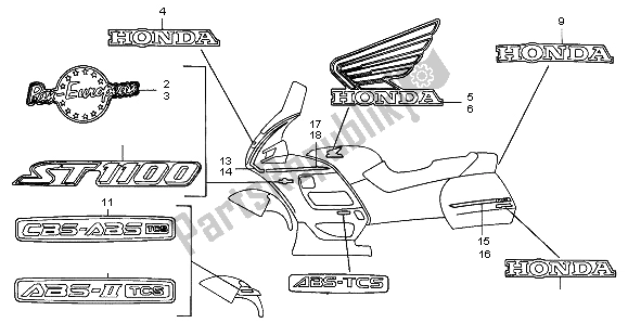 All parts for the Mark of the Honda ST 1100A 1998