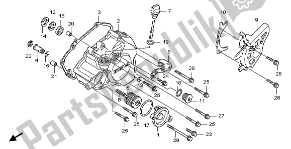 All parts for the L. Crankcase Cover of the Honda CRF 150R SW 2007