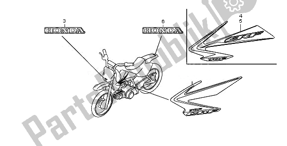 All parts for the Stripe & Mark of the Honda CRF 70F 2010