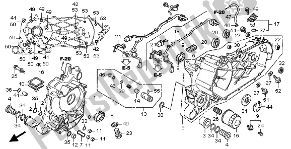 All parts for the Crankcase of the Honda SH 300A 2011