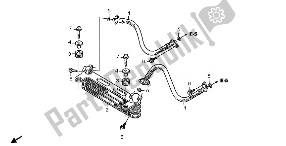 All parts for the Oil Cooler of the Honda TRX 250X 2011