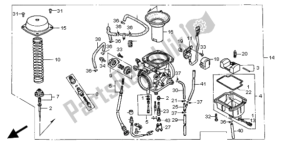 Todas las partes para Carburador de Honda SLR 650 1998