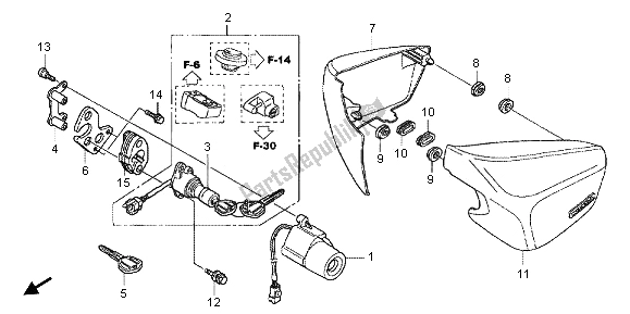 All parts for the Side Cover of the Honda VT 750 CA 2006