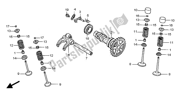 All parts for the Camshaft & Valve of the Honda CRF 250X 2008