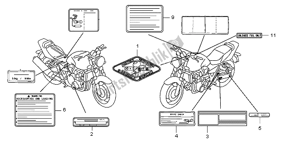 Todas las partes para Etiqueta De Precaución de Honda CB 1300 2009