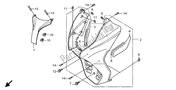 Todas as partes de Capa do Honda FES 150 2007
