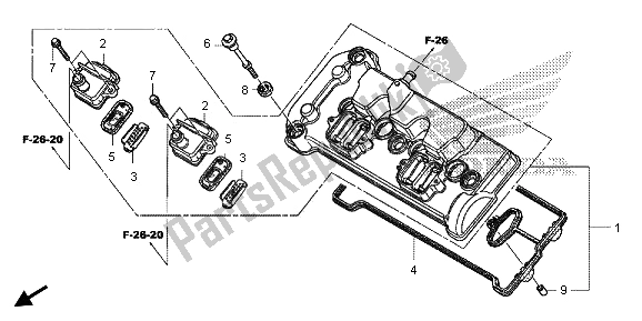 Tutte le parti per il Coperchio Della Testata del Honda CBR 600 RR 2013