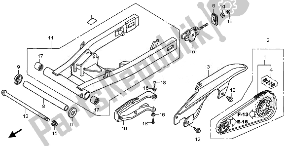 Toutes les pièces pour le Bras Oscillant du Honda XL 125V 2010