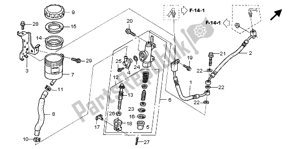 Tutte le parti per il Rr. Pompa Freno del Honda ST 1300A 2007