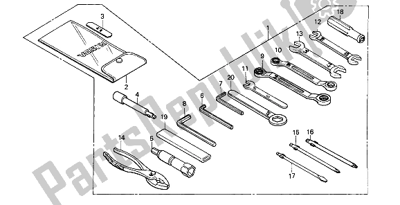 Tutte le parti per il Utensili del Honda VFR 750F 1989