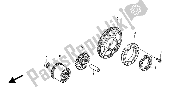 All parts for the Starting Clutch of the Honda VTR 1000 SP 2000