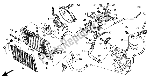 Tutte le parti per il Termosifone del Honda CBF 500 2004