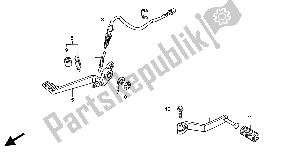 All parts for the Pedal of the Honda VFR 800A 2004