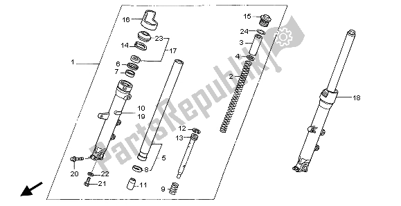 Todas las partes para Tenedor Frontal de Honda NT 650V 1999