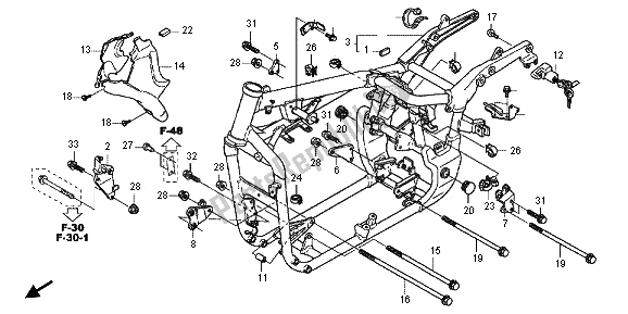 Todas as partes de Corpo Da Moldura do Honda VT 750C2B 2012