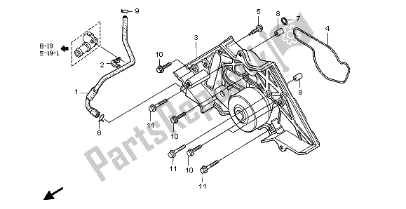 All parts for the Water Pump of the Honda ST 1100A 1998