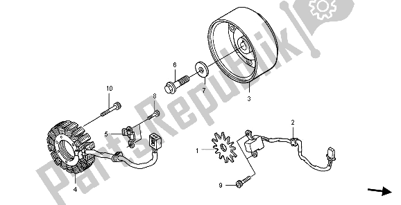 All parts for the Generator of the Honda FJS 400A 2009