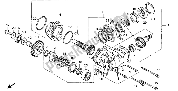 All parts for the Cross Shaft of the Honda NTV 650 1995