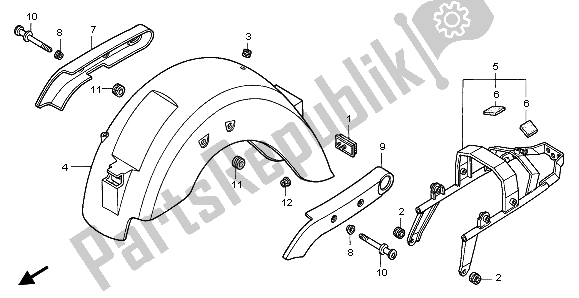 Todas las partes para Guardabarros Trasero de Honda VT 125C 1999