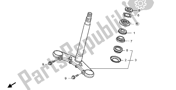 All parts for the Steering Stem of the Honda NT 700V 2006