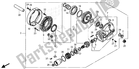 Tutte le parti per il Ingranaggio Finale Guidato del Honda VT 750C2S 2013