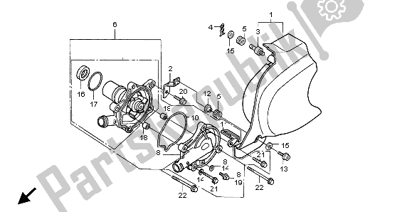 Alle onderdelen voor de Waterpomp van de Honda VT 600C 1998