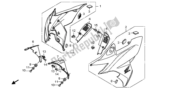All parts for the Front Cowl of the Honda CBF 1000F 2011