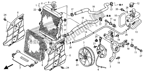 All parts for the Radiator of the Honda TRX 420 FE Fourtrax Rancher 4X4 ES 2013