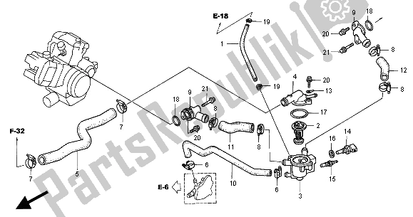 Tutte le parti per il Tubo Dell'acqua del Honda VTR 1000F 2000