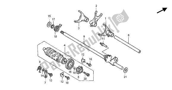 Todas las partes para Tambor De Cambio De Marchas de Honda CBR 1100 XX 2001