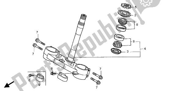 All parts for the Steering Stem of the Honda CR 250R 2007