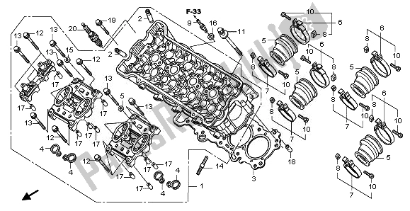 Alle onderdelen voor de Cilinderkop van de Honda CB 600F Hornet 2011