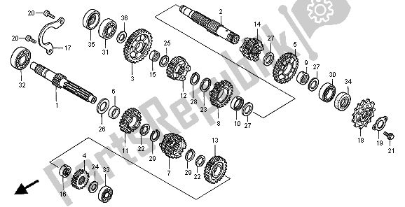 Toutes les pièces pour le Transmission du Honda XR 400R 1996