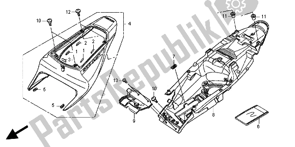 Wszystkie części do Owiewka Tylna Honda CBR 600 RA 2012