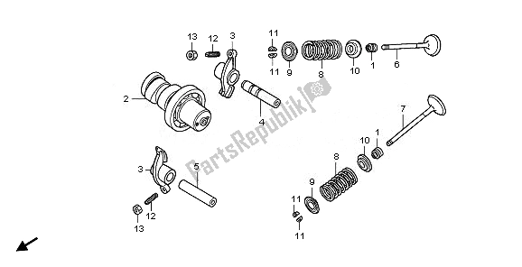 All parts for the Camshaft & Valve of the Honda SH 125S 2011