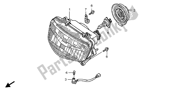 All parts for the Headlight (uk) of the Honda NT 650V 1999