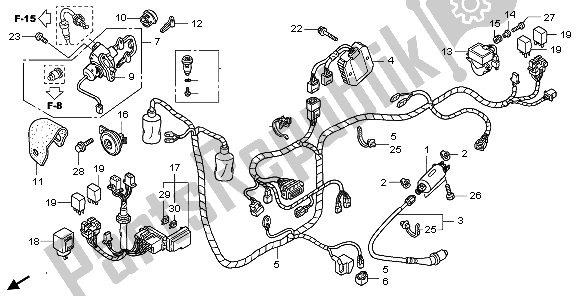 All parts for the Wire Harness of the Honda SH 150 2007