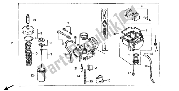 All parts for the Carburetor of the Honda CR 80R 1993