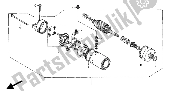 All parts for the Starting Motor of the Honda CB 600F2 Hornet 2000