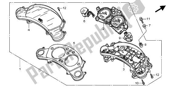 Alle onderdelen voor de Meter (kmh) van de Honda CBF 1000A 2008