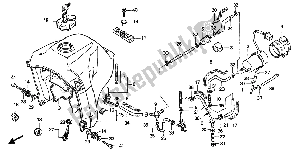 All parts for the Fuel Tank & Fuel Pump of the Honda XRV 750 Africa Twin 1992