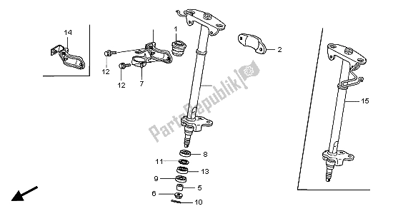 All parts for the Steering Shaft of the Honda TRX 250 EX Sportrax 2007