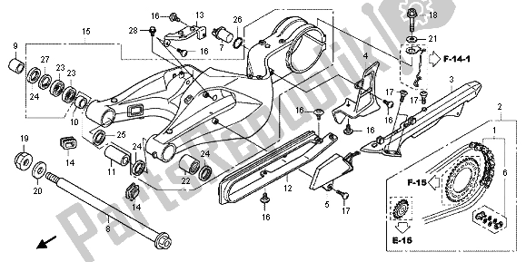 Todas las partes para Basculante de Honda CB 1000 RA 2012