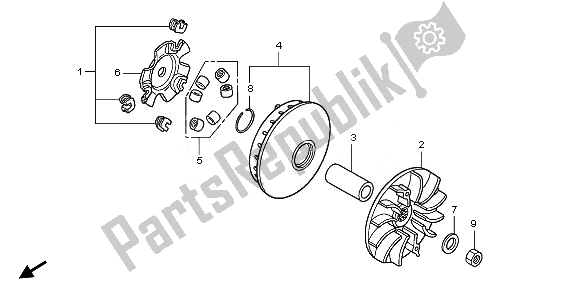 Alle onderdelen voor de Drive Gezicht van de Honda FES 125 2011